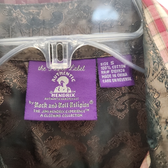 The Purple Label Authentic Hendrix Rock & Roll Religion Embroidered Shirt  SMALL - Picture 9 of 11